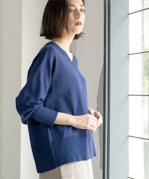 OPAQUE.CLIP / オペーク ドット クリップ ニット・セーター | リラクシーVネックニット【洗濯機洗OK】《6col》 | 詳細28
