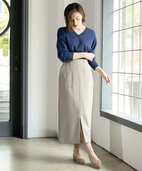 OPAQUE.CLIP / オペーク ドット クリップ ニット・セーター | リラクシーVネックニット【洗濯機洗OK】《6col》 | 詳細29