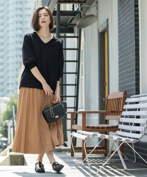 OPAQUE.CLIP / オペーク ドット クリップ ニット・セーター | リラクシーVネックニット【洗濯機洗OK】《6col》 | 詳細9