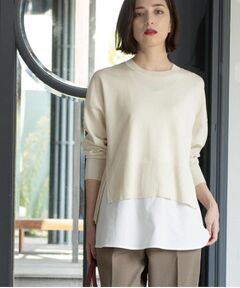 OPAQUE.CLIP / オペーク ドット クリップ その他トップス | 《ツインセット》リラクシーサイドスリットニット×ドッキングタンク【洗濯機洗い可】