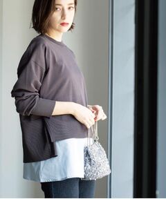 OPAQUE.CLIP / オペーク ドット クリップ その他トップス | 《ツインセット》リラクシーサイドスリットニット×ドッキングタンク【洗濯機洗い可】