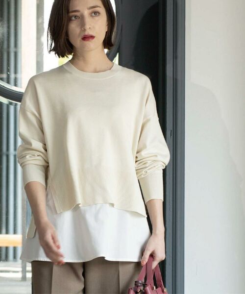 OPAQUE.CLIP / オペーク ドット クリップ その他トップス | 《ツインセット》リラクシーサイドスリットニット×ドッキングタンク【洗濯機洗い可】 | 詳細1