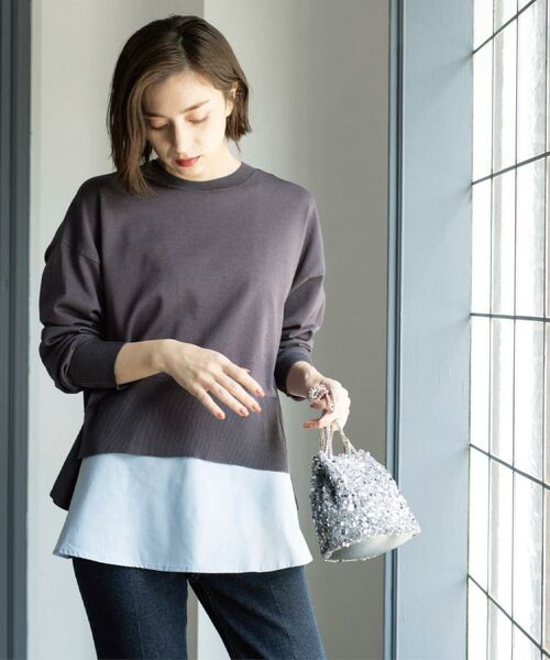 OPAQUE.CLIP / オペーク ドット クリップ その他トップス | 《ツインセット》リラクシーサイドスリットニット×ドッキングタンク【洗濯機洗い可】 | 詳細10