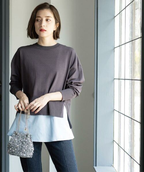 OPAQUE.CLIP / オペーク ドット クリップ その他トップス | 《ツインセット》リラクシーサイドスリットニット×ドッキングタンク【洗濯機洗い可】 | 詳細11