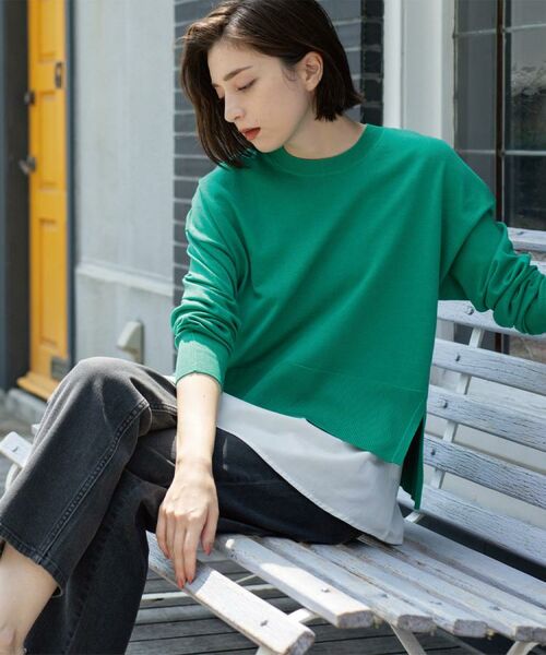 OPAQUE.CLIP / オペーク ドット クリップ その他トップス | 《ツインセット》リラクシーサイドスリットニット×ドッキングタンク【洗濯機洗い可】 | 詳細19