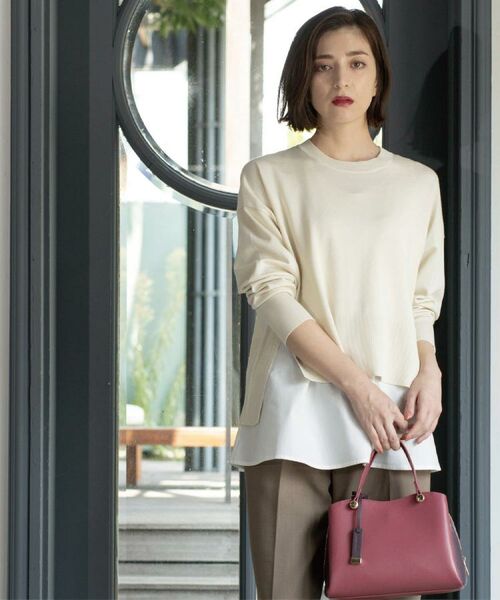 OPAQUE.CLIP / オペーク ドット クリップ その他トップス | 《ツインセット》リラクシーサイドスリットニット×ドッキングタンク【洗濯機洗い可】 | 詳細2