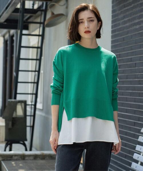 OPAQUE.CLIP / オペーク ドット クリップ その他トップス | 《ツインセット》リラクシーサイドスリットニット×ドッキングタンク【洗濯機洗い可】 | 詳細22