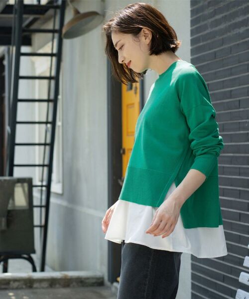 OPAQUE.CLIP / オペーク ドット クリップ その他トップス | 《ツインセット》リラクシーサイドスリットニット×ドッキングタンク【洗濯機洗い可】 | 詳細24