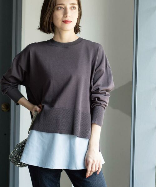 OPAQUE.CLIP / オペーク ドット クリップ その他トップス | 《ツインセット》リラクシーサイドスリットニット×ドッキングタンク【洗濯機洗い可】 | 詳細8