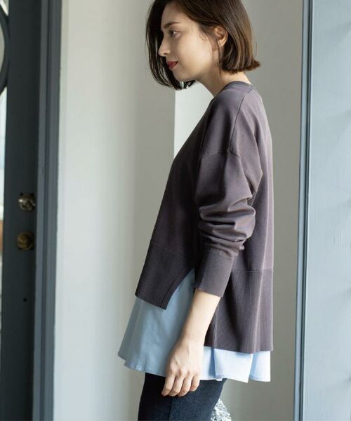 OPAQUE.CLIP / オペーク ドット クリップ その他トップス | 《ツインセット》リラクシーサイドスリットニット×ドッキングタンク【洗濯機洗い可】 | 詳細9