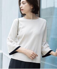 OPAQUE.CLIP / オペーク ドット クリップ ニット・セーター | 配色フレアスリーブニット【UVケア/洗濯機OK】