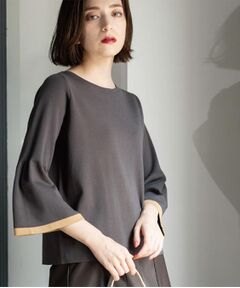 OPAQUE.CLIP / オペーク ドット クリップ ニット・セーター | 配色フレアスリーブニット【UVケア/洗濯機OK】