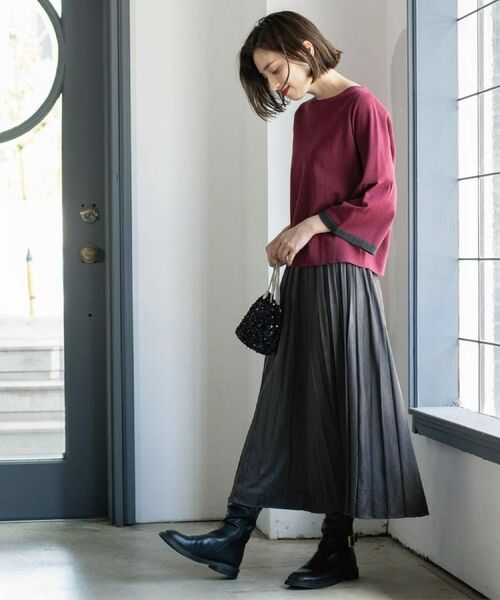 OPAQUE.CLIP / オペーク ドット クリップ ニット・セーター | 配色フレアスリーブニット【UVケア/洗濯機OK】 | 詳細21