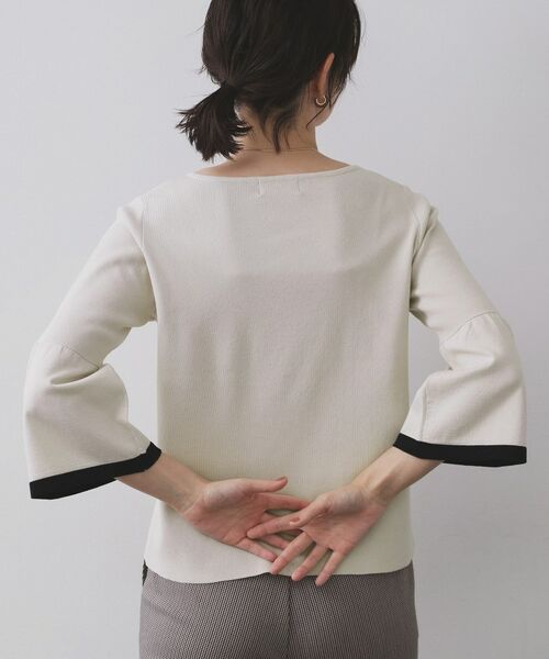 OPAQUE.CLIP / オペーク ドット クリップ ニット・セーター | 配色フレアスリーブニット【UVケア/洗濯機OK】 | 詳細22