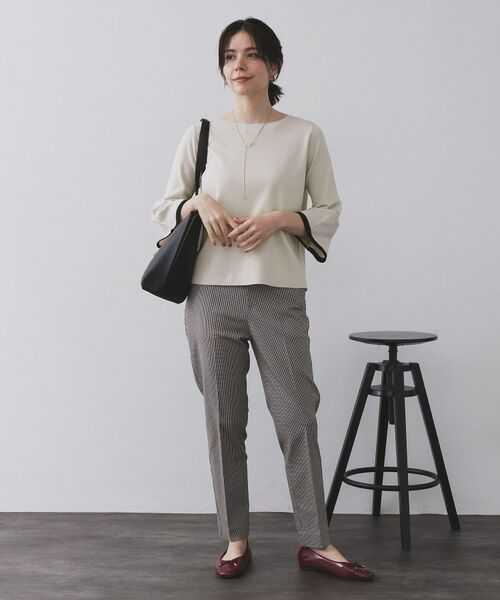 OPAQUE.CLIP / オペーク ドット クリップ ニット・セーター | 配色フレアスリーブニット【UVケア/洗濯機OK】 | 詳細23