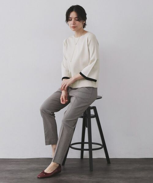 OPAQUE.CLIP / オペーク ドット クリップ ニット・セーター | 配色フレアスリーブニット【UVケア/洗濯機OK】 | 詳細24