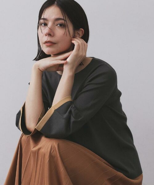 OPAQUE.CLIP / オペーク ドット クリップ ニット・セーター | 配色フレアスリーブニット【UVケア/洗濯機OK】 | 詳細26