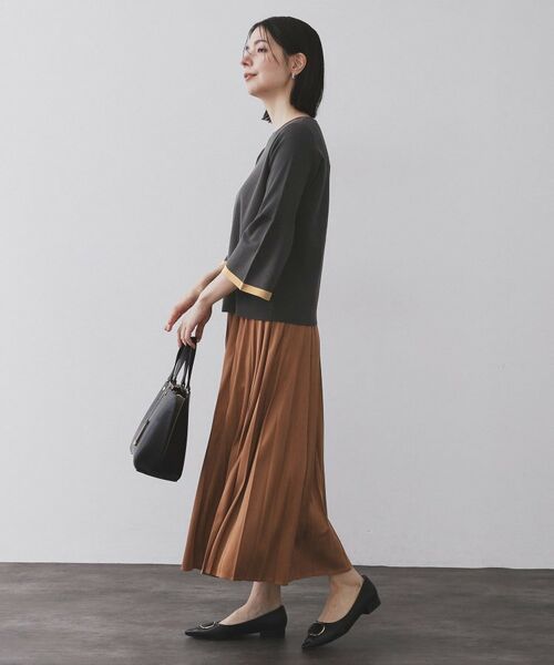 OPAQUE.CLIP / オペーク ドット クリップ ニット・セーター | 配色フレアスリーブニット【UVケア/洗濯機OK】 | 詳細28