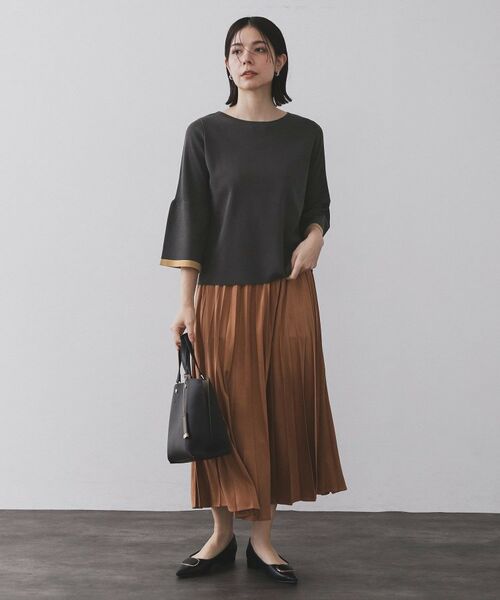 OPAQUE.CLIP / オペーク ドット クリップ ニット・セーター | 配色フレアスリーブニット【UVケア/洗濯機OK】 | 詳細29