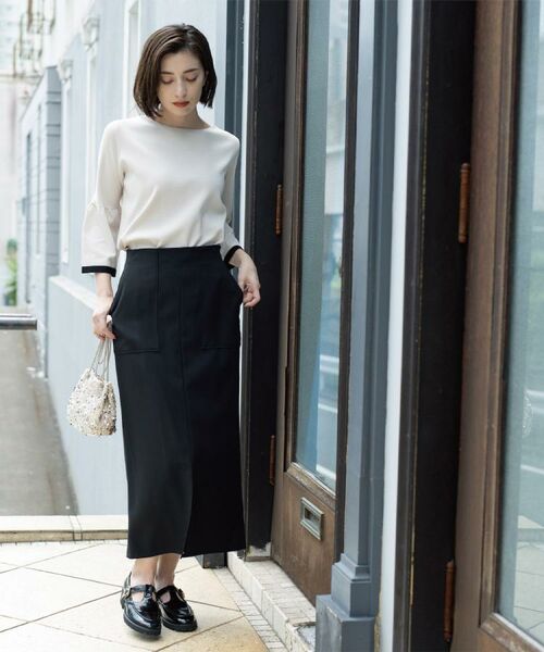 OPAQUE.CLIP / オペーク ドット クリップ ニット・セーター | 配色フレアスリーブニット【UVケア/洗濯機OK】 | 詳細5