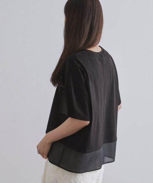 OPAQUE.CLIP / オペーク ドット クリップ カットソー | 裾シアードッキングボクシーTシャツ【洗濯機洗い可】 | 詳細1