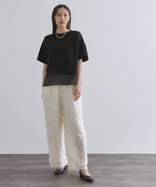 OPAQUE.CLIP / オペーク ドット クリップ カットソー | 裾シアードッキングボクシーTシャツ【洗濯機洗い可】 | 詳細2