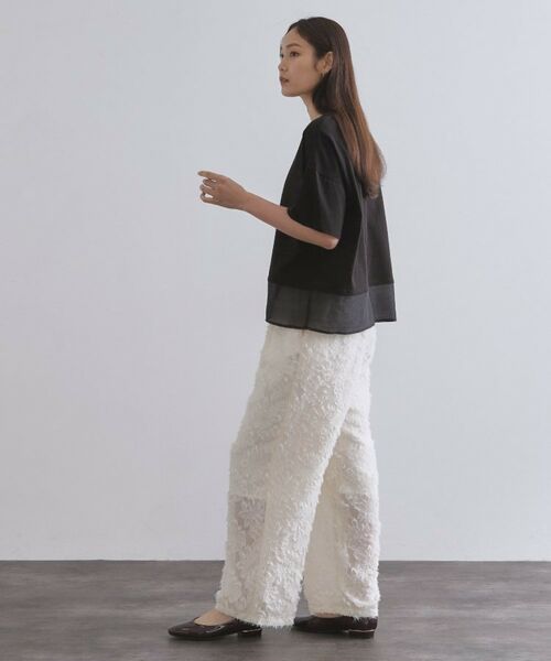 OPAQUE.CLIP / オペーク ドット クリップ カットソー | 裾シアードッキングボクシーTシャツ【洗濯機洗い可】 | 詳細3