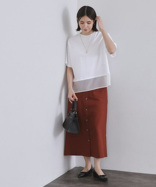 OPAQUE.CLIP / オペーク ドット クリップ カットソー | 裾シアードッキングボクシーTシャツ【洗濯機洗い可】 | 詳細6