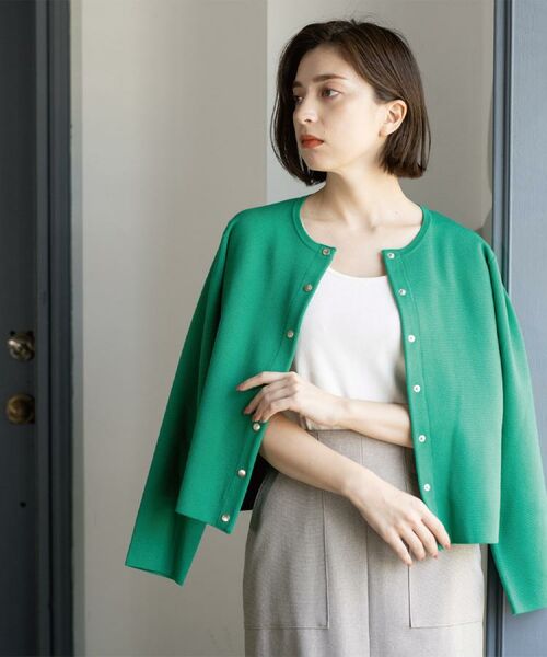 OPAQUE.CLIP / オペーク ドット クリップ カーディガン・ボレロ | スナップボタンニットカーディガン【UVケア/洗濯機OK】《6col/S~LL》 | 詳細13