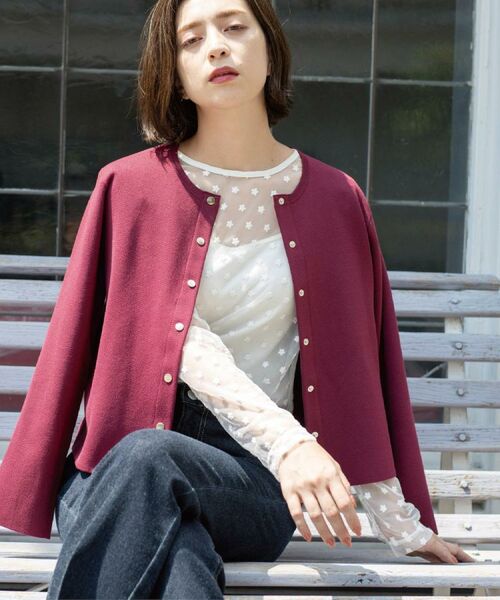 OPAQUE.CLIP / オペーク ドット クリップ カーディガン・ボレロ | スナップボタンニットカーディガン【UVケア/洗濯機OK】《6col/S~LL》 | 詳細27