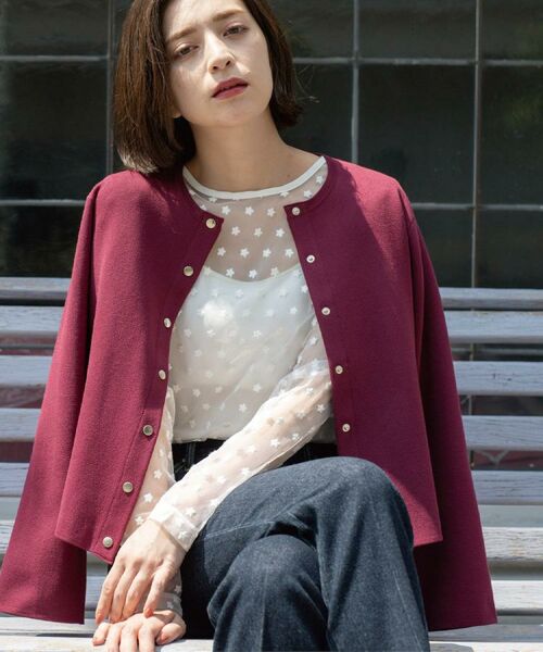 OPAQUE. CLIP/オペーク ドット クリップ スナップボタンニットカーディガン【UVケア/洗濯機OK】《6col/S~LL》 ボルドー(064) 42(LL) OPAQUE. CLIP/オペーク ドット クリップ スナップボタンニットカーディガン【UVケア/洗濯機OK】《6col/S~LL》 ボルドー(064) 42(LL)