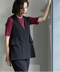 OPAQUE.CLIP / オペーク ドット クリップ ベスト | フリルペプラムジレ/セットアップ対応可【洗濯機洗い可】