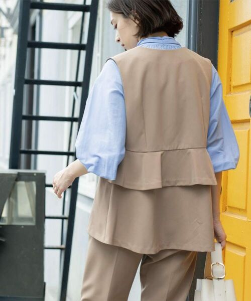 OPAQUE.CLIP / オペーク ドット クリップ ベスト | フリルペプラムジレ/セットアップ対応可【洗濯機洗い可】 | 詳細11