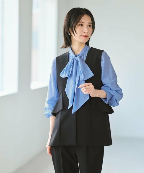 OPAQUE.CLIP / オペーク ドット クリップ ベスト | フリルペプラムジレ/セットアップ対応可【洗濯機洗い可】 | 詳細16