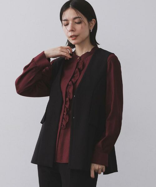 OPAQUE.CLIP / オペーク ドット クリップ ベスト | フリルペプラムジレ/セットアップ対応可【洗濯機洗い可】 | 詳細17