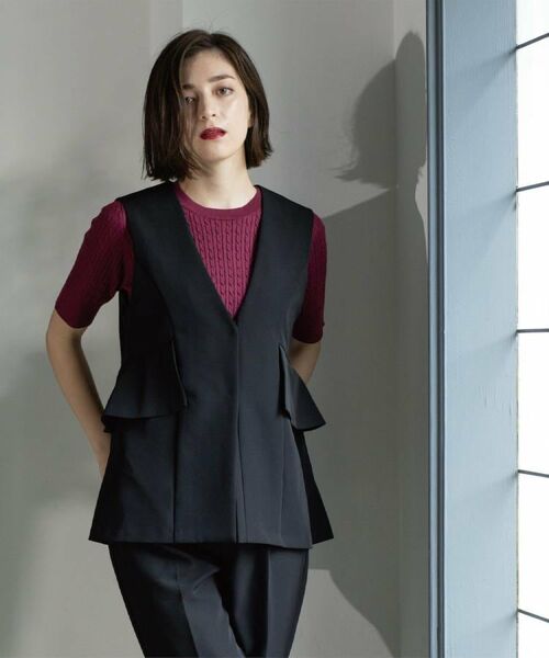 OPAQUE.CLIP / オペーク ドット クリップ ベスト | フリルペプラムジレ/セットアップ対応可【洗濯機洗い可】 | 詳細2