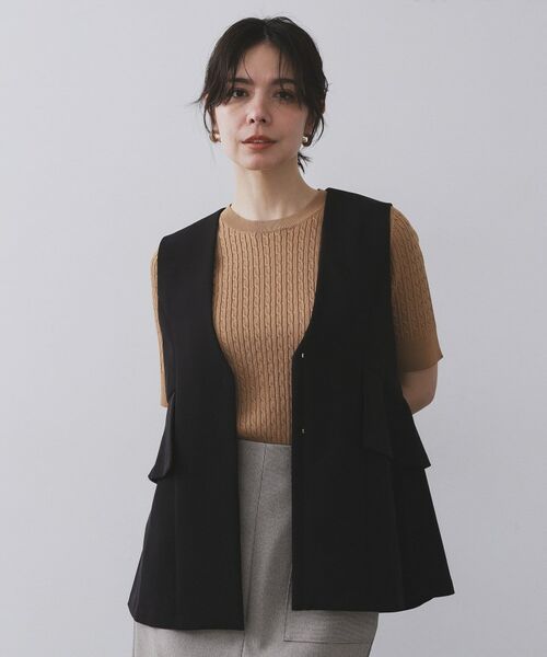 OPAQUE.CLIP / オペーク ドット クリップ ベスト | フリルペプラムジレ/セットアップ対応可【洗濯機洗い可】 | 詳細21