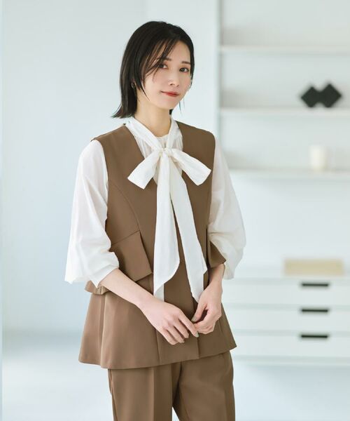 OPAQUE.CLIP / オペーク ドット クリップ ベスト | フリルペプラムジレ/セットアップ対応可【洗濯機洗い可】 | 詳細25