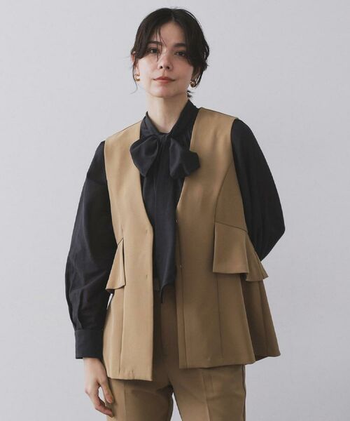 OPAQUE.CLIP / オペーク ドット クリップ ベスト | フリルペプラムジレ/セットアップ対応可【洗濯機洗い可】 | 詳細27