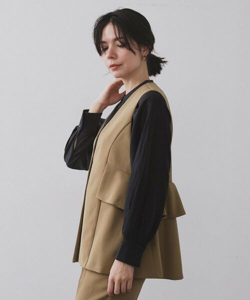 OPAQUE.CLIP / オペーク ドット クリップ ベスト | フリルペプラムジレ/セットアップ対応可【洗濯機洗い可】 | 詳細29