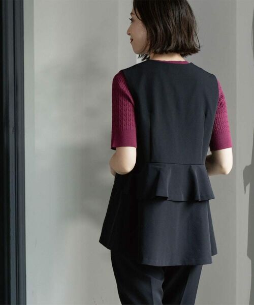 OPAQUE.CLIP / オペーク ドット クリップ ベスト | フリルペプラムジレ/セットアップ対応可【洗濯機洗い可】 | 詳細4