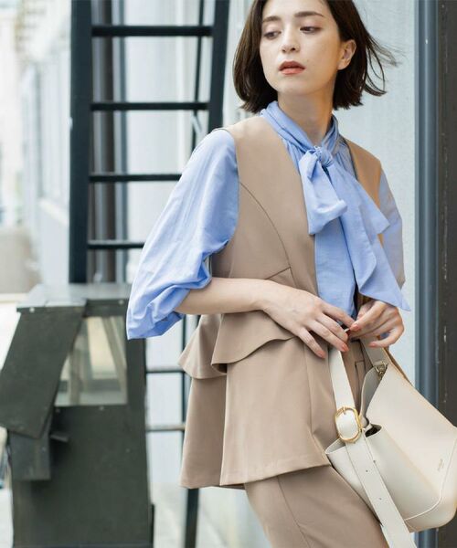 OPAQUE.CLIP / オペーク ドット クリップ ベスト | フリルペプラムジレ/セットアップ対応可【洗濯機洗い可】 | 詳細7