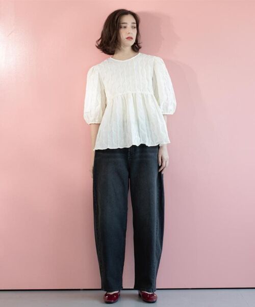 OPAQUE.CLIP / オペーク ドット クリップ デニムパンツ | ストレッチバレルレッグデニム【洗濯機洗い可】 | 詳細1