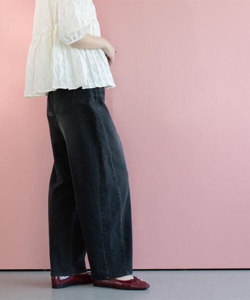 OPAQUE.CLIP / オペーク ドット クリップ デニムパンツ | ストレッチバレルレッグデニム【洗濯機洗い可】(スミクロ(018))