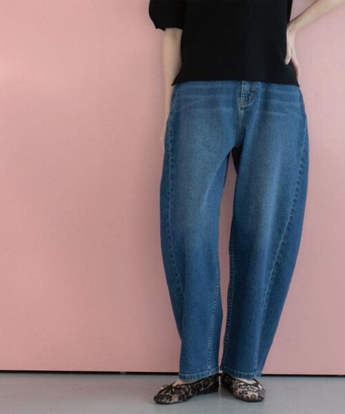 OPAQUE. CLIP/オペーク ドット クリップ ストレッチバレルレッグデニム【洗濯機洗い可】 ブルー(093) 36(S)