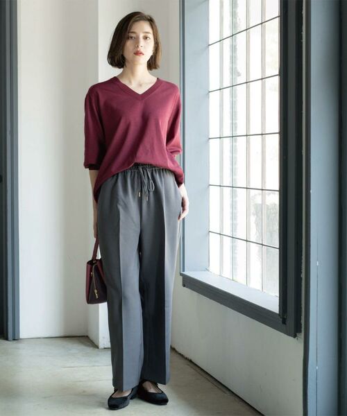 OPAQUE.CLIP / オペーク ドット クリップ パンツ | 《SS-LLサイズ》ストレッチ美脚イージーワイドパンツ【防シワ/洗濯機洗い可】 | 詳細2