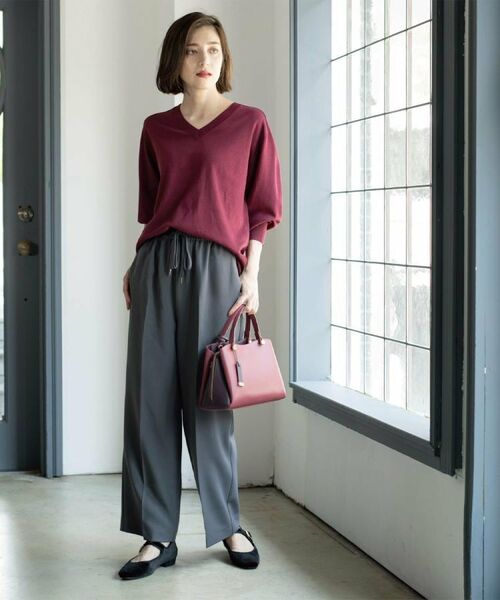 OPAQUE.CLIP / オペーク ドット クリップ パンツ | 《SS-LLサイズ》ストレッチ美脚イージーワイドパンツ【防シワ/洗濯機洗い可】 | 詳細3