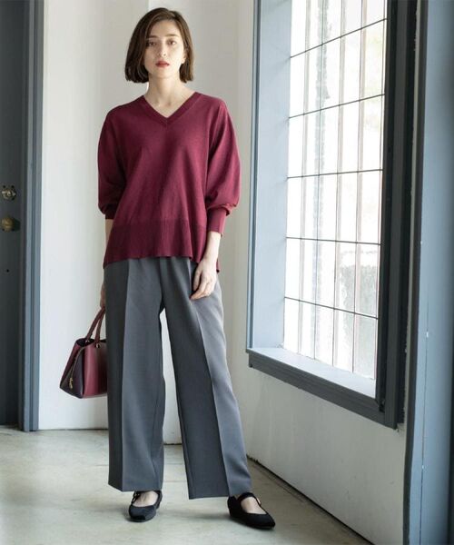 OPAQUE.CLIP / オペーク ドット クリップ パンツ | 《SS-LLサイズ》ストレッチ美脚イージーワイドパンツ【防シワ/洗濯機洗い可】 | 詳細4