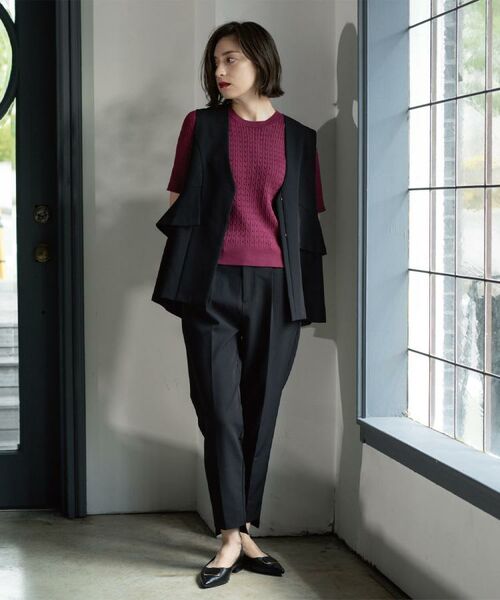 OPAQUE.CLIP / オペーク ドット クリップ ショート・ハーフ・半端丈パンツ | ステップヘムテーパードパンツ/セットアップ対応可【洗濯機洗い可】 | 詳細2