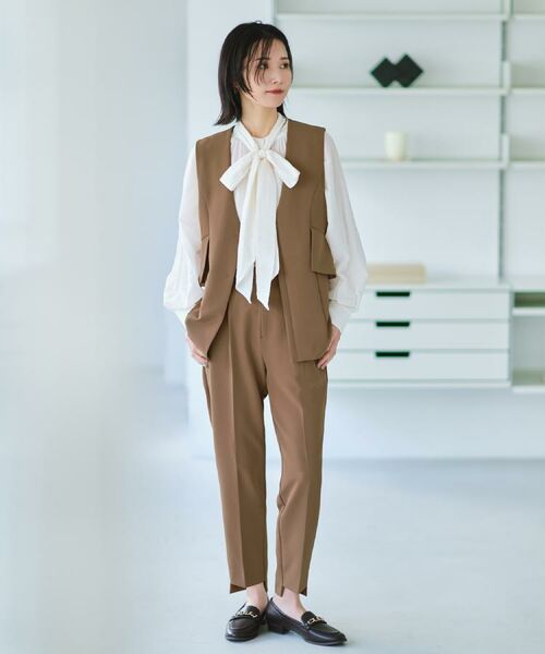 OPAQUE.CLIP / オペーク ドット クリップ ショート・ハーフ・半端丈パンツ | ステップヘムテーパードパンツ/セットアップ対応可【洗濯機洗い可】 | 詳細22